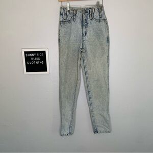 Vintage Jordache Acid Wash High Rise Mom Jeans 7/8 Retro 80s Denim